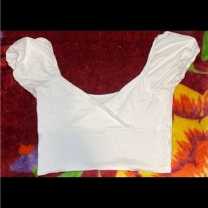 White cropped top
